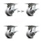 Service Caster 4 Inch V Groove Semi Steel Caster Set with Roller Bearing 4 Brake 2 Swivel Lock SCC-35S420-VGR-SLB-BSL-2-SLB-2 - alternate 1